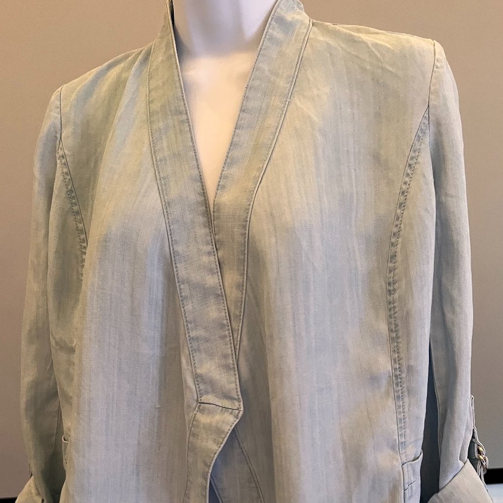 White House Black Market Drape-Front Roll-Sleeve Jacket size XS NWT
